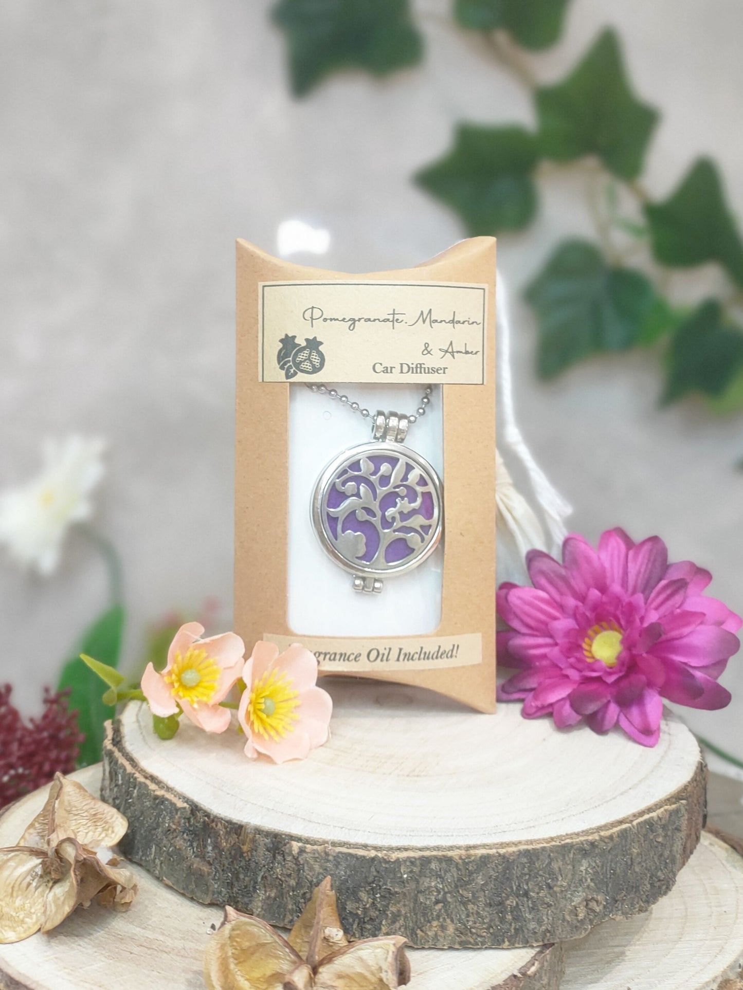 Hanging Car Diffuser Locket - Pomegranate, Mandarin and Amber