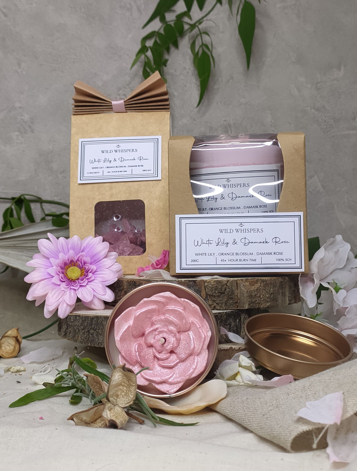 Handcrafted Wax Melts - White Lily & Damask Rose